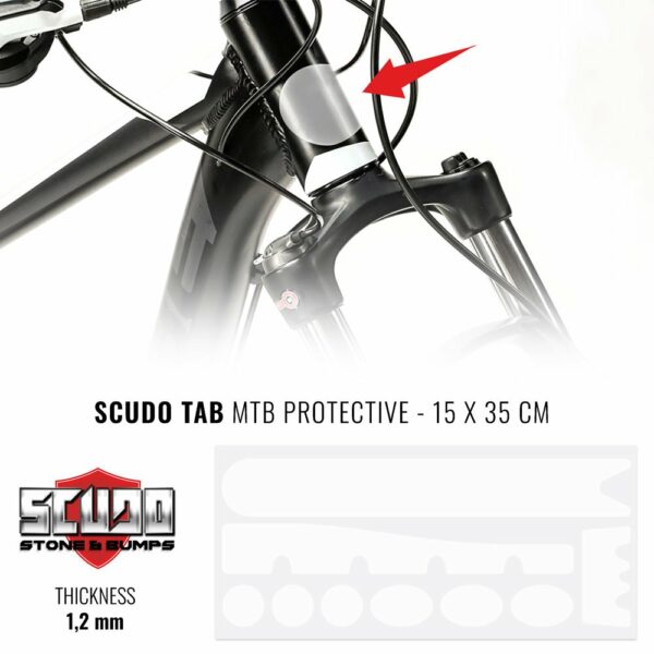 Kit Adesivo Protezione Telaio Bicicletta MTB Rhino Carbon 35 x 17,5 cm 