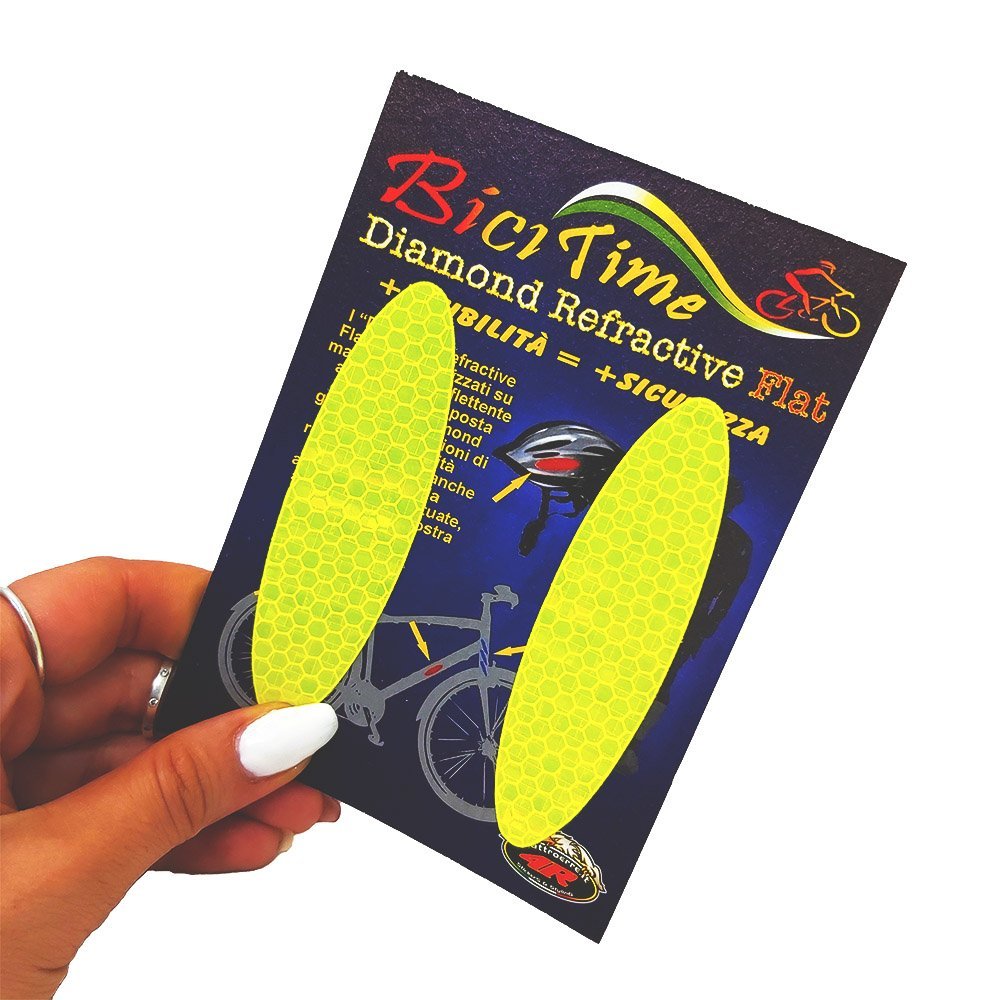 Set Adesivi Rifrangenti 4R 5723 Per Moto | Giallo Fluorescente 19,2x9,6cm | Sicurezza Stradale