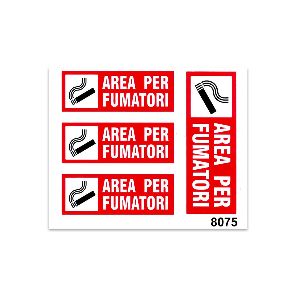 PIXLEMON Cartello Alluminio Area Fumatori 18x12 Cm - Segnaletica Chiara