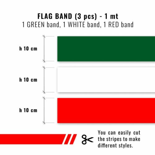 Stripes Tre Strisce Adesive Componibili per Auto Tricolore Italia - immagine 2