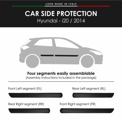 Modanature Laterali per Hyundai i20 - 2014 con Biadesivo 3M