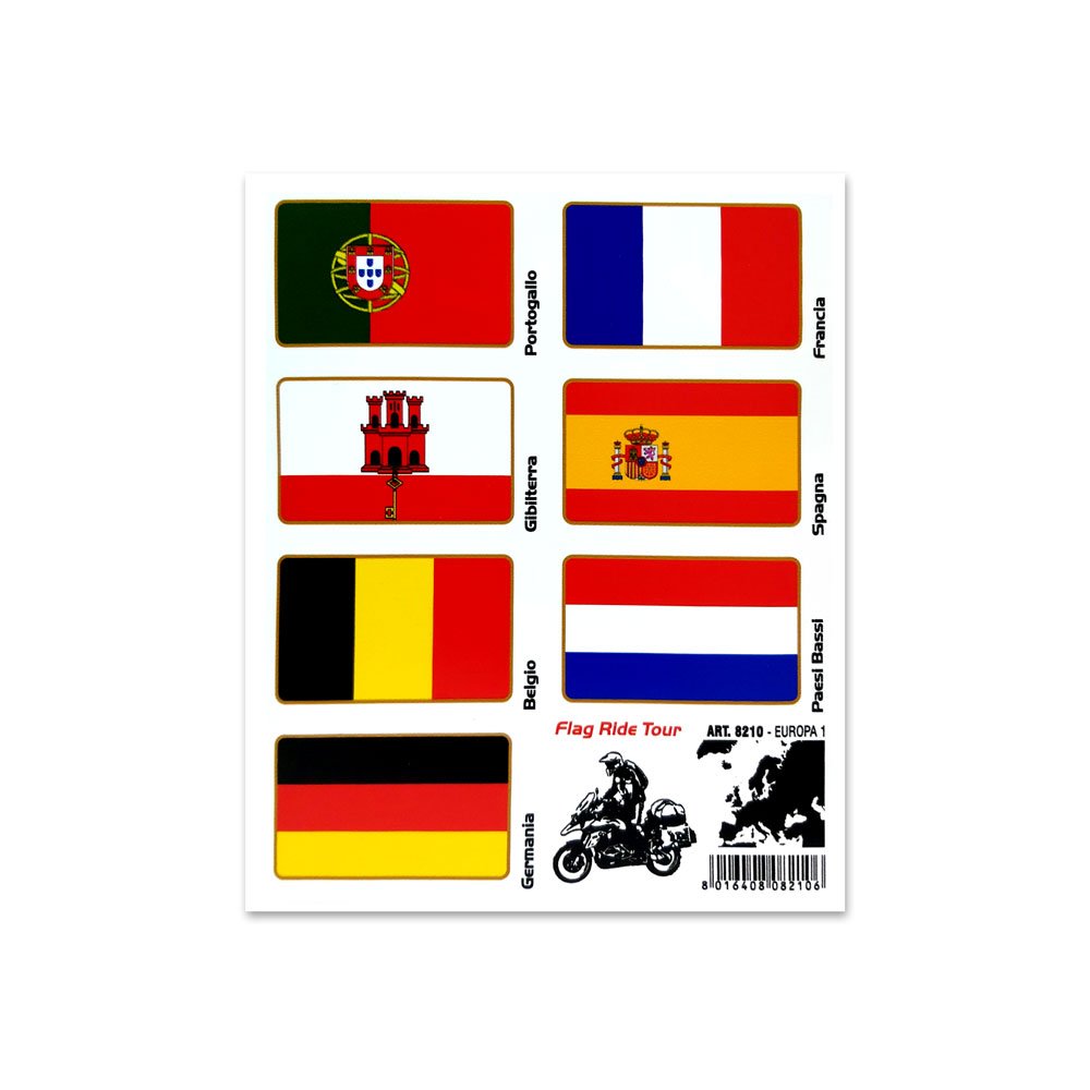 Adesivi Bandiere Flag Ride Tour per Bauletti Moto - Quattroerre