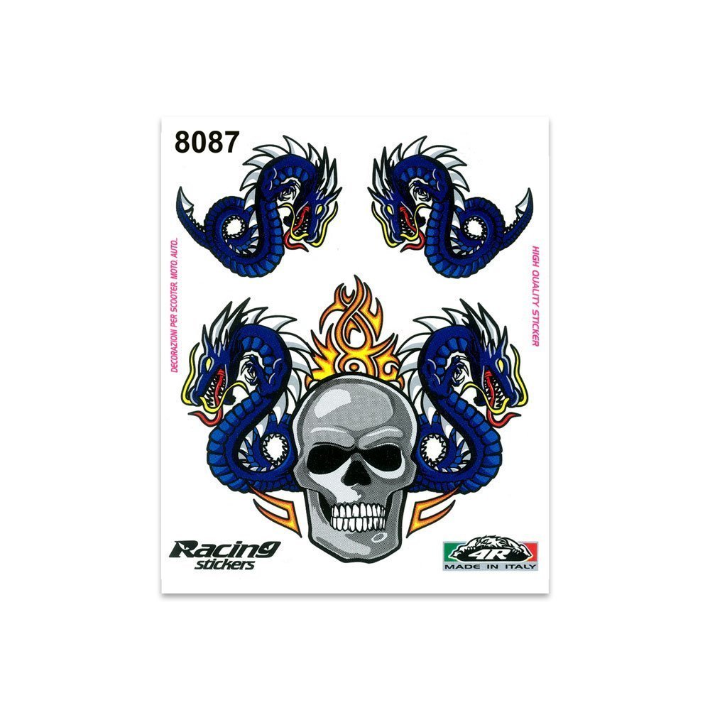 Quattroerre 14722 Sticker Adesivo Teschio Fiocco Rifrangente - Rifrangente, Autoadesivo