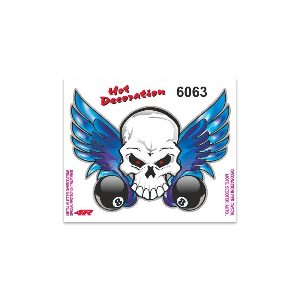 Adesivo Teschio Squarcio 4R - 10x12cm, Per Auto, Moto O Casco, Adesività Forte E Colori Brillanti - Foto 4