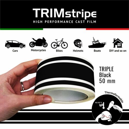 Trim Stripe Strisce Adesive per Auto, 3 Fili, Nero