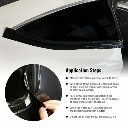 Black Cover Strisce Adesive Nero Lucido per Wrapping Cromature Auto - immagine 2