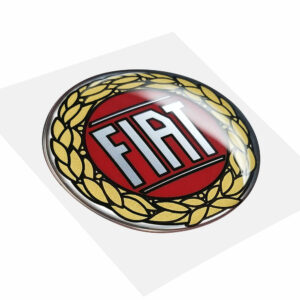 fiat 3d sticker rosso vintage logo old diametro 40 mm